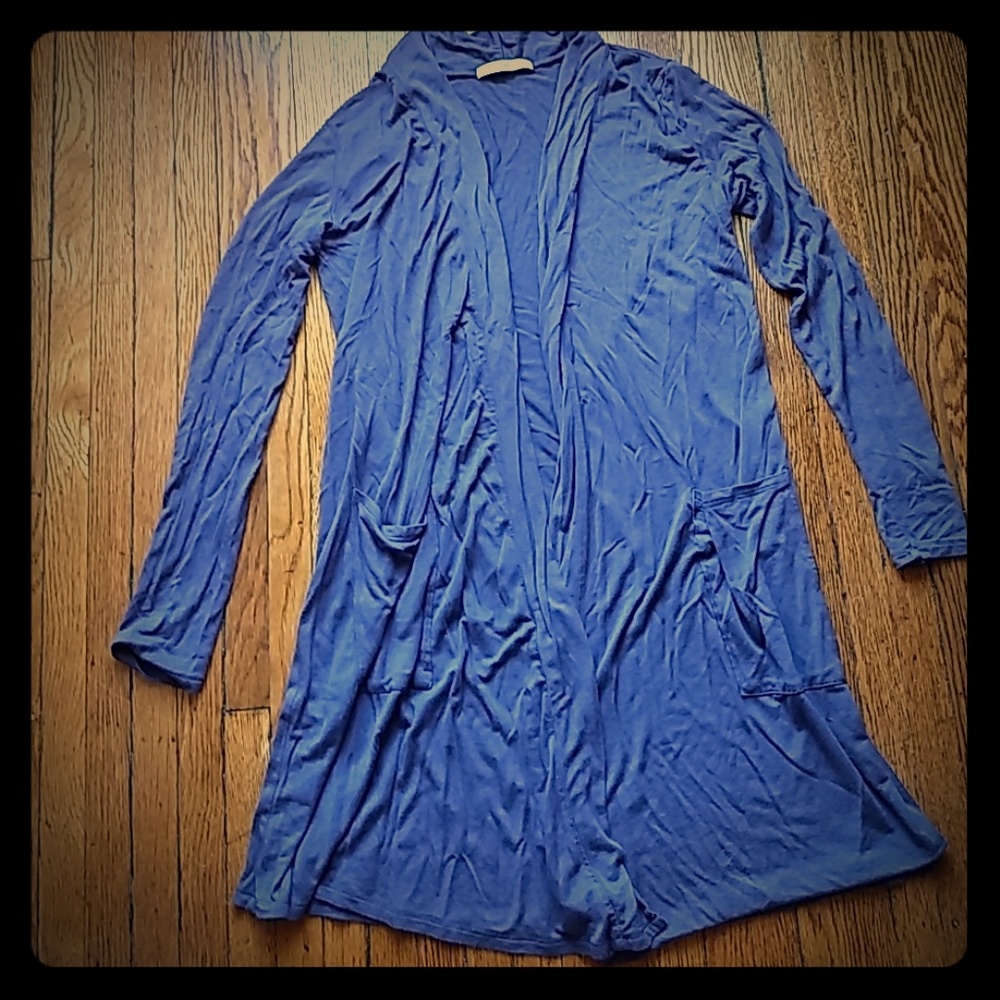 Indigo Open Cardigan with Pockets